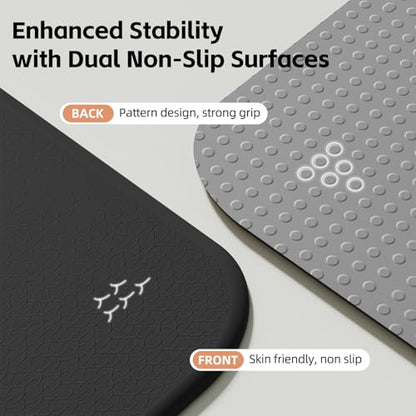 Extra Thick 10mm Foldable Yoga Mat, SGS Certified POE Non-Slip Mat, Multi-Purpose Exercise & Fitness Mats for Studio or Home - color: Black-74"L x 26"W x 0.4"Th