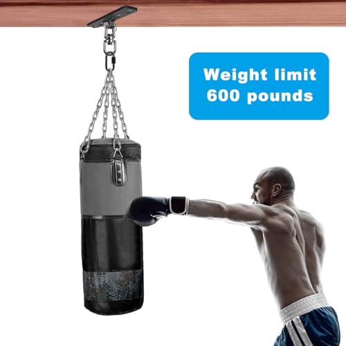 SELEWARE Boxing Punching Bag Hanger, Heavy Bag Bracket - color: 360° Swivel Hanger with Carabiner