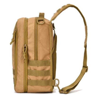 REEBOW GEAR Tactical Sling Bag Single Shoulder Every Day Carry Backpack - color: Style 07 Tan