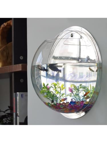 Wall Fish Bowl Wall Fish Bubble Hanging Clear Acrylic Betta Fish for Tank Wall Mounted Aquarium Wall Plant Planter Aquariums Tanks