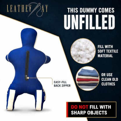 Jiu Jitsu Judo Punching Bag Grappling Dummy Blue -Unfilled - size: 70 inches (6 ft)