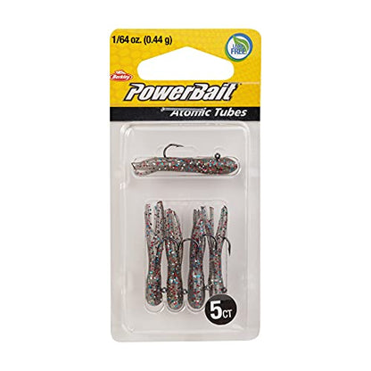 Berkley PowerBait Pre-Rigged Atomic Tubes Fishing Soft Bait - color: Smoke Rainbow Sparkle, size: 1/64 oz