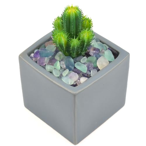 Decorative Crystal Pebbles, 1 Lb/460g (Fill 0.9 Cup) Natural Quartz Stones Aquarium Gravel Sea Glass Rock Sand for Fish Turtle Tank/Air Plants Decoration
