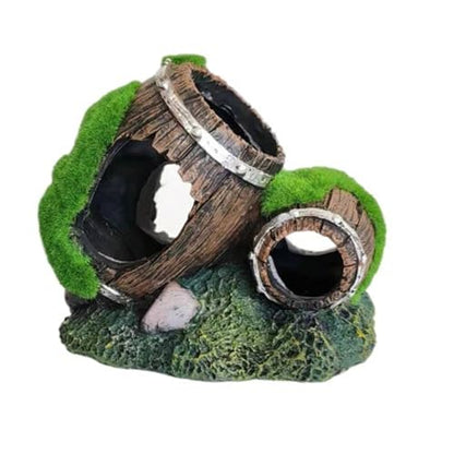 Natural Lookings Artificial Moss Barrels Landscape Decors for Aquariums Hideouts Accessory for Fish Shrimp Fishtanks Ornament