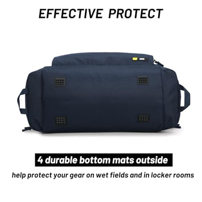 MIER Large Gym Bag for Men 60L Duffel Bag with Shoe Compartment - color: Pure Blue