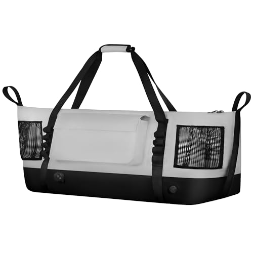 Insulated Fish Cooler Kill Bag with Flat Bottom-25x17.5 40x16 60x20Inches Waterproof Fishing tackle Kill Cooler Bag - color: Light Grey-40x16x10