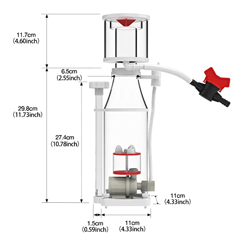 MagTool Aquarium in-Sump DC Protein Skimmer with Controllable DC Pinwheel Pump for Up to 50-100 Gal Reef Tank (N100 Plus)