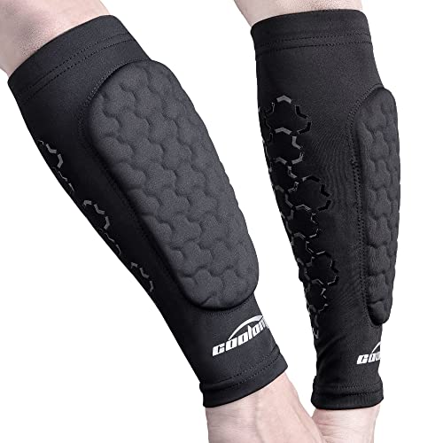 COOLOMG Football Forearm Pad with Stick Grips - color: Black Pair, size: Small