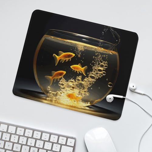 Mousepad Fish in Fish Tank MouseMats with Non-Slip Base MousePads for Man Woman Computer Desktop Protection Mat Desk Mat with Stitched Edges - size: 9.8"x11.8"
