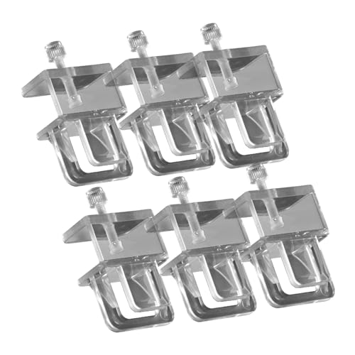 6 Pcs Aquarium Net Clip Fish Tank Anti Jumping Net Clip Tank Screen Net Holders Easy to Install Office Parts Replacement Home Pets Supplies Fixer Holder Acrylic Fixed Clip Aquarium Accessories
