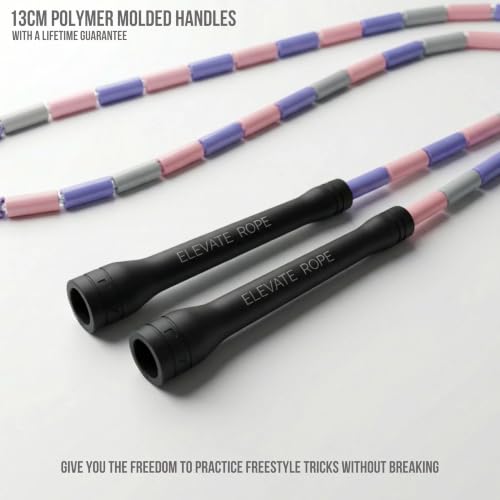 Elevate Rope Beaded Jump Rope, 1 in Beads, 10 ft Adjustable, Segmented - color: Sweet Harmony