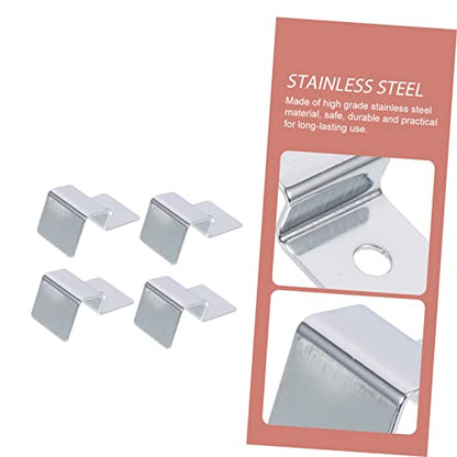 BESPORTBLE 4pcs Stainless Steel Fish Tank Lid Holders Easy Install Aquarium Glass Cover Racks Support for Thick Glass Fish Tank Accessories