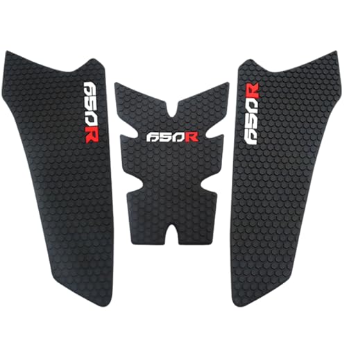 Fuel Gas Tank Pad Protector Stickers Decal Set Compatible with CBR650R CB650R 2019 2020 2021 2022 2023- Anti-Slip Protective Kit, Black | 3-Piece