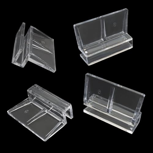 Murtenze 8 PCS Aquarium Lid Clips, 6mm Clear Acrylic Fish Tank Holder Support Clamps for Rimless Aquariums - size: 6mm