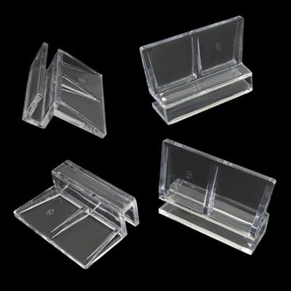 Murtenze 8 PCS Aquarium Lid Clips, 6mm Clear Acrylic Fish Tank Holder Support Clamps for Rimless Aquariums - size: 6mm