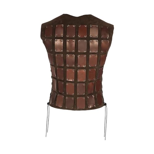 Viking Chest Guard, Medieval Vest Chest Armor with 6-Layer Belt Buckle, Steampunk Cosplay Knight Breastplate - color: Green