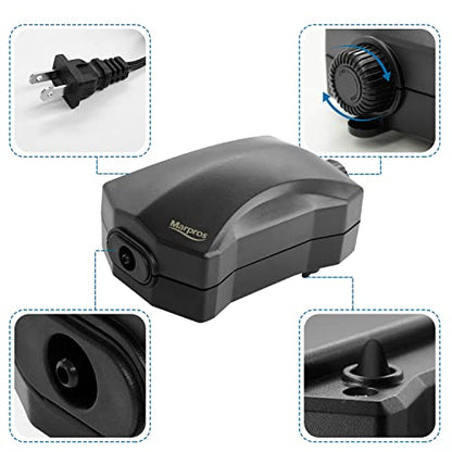 Aquarium Air Pump Single Outlet/Dual Outlet Adjustable Aerator with Accessories for 10-100 Gallon Fish Tank - style: M-100 2W (10-30gal)