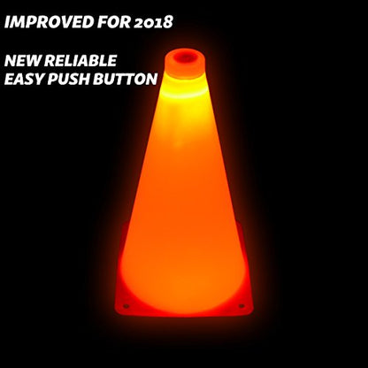 GoSports LED Light Up Sports Cones (6 Pack), 9 Inch