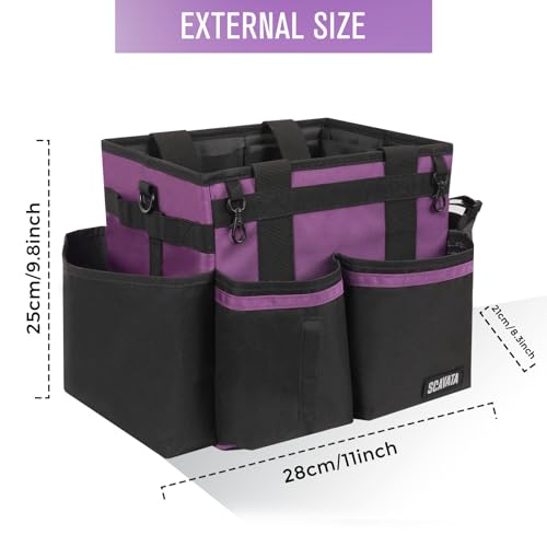 Compact Wearable Cleaning Caddy, Small Cleaning Caddy Supplies Organizer with Handle & Shoulder Straps for Housekeepers, Under Sink & Car Cleaning Tool Organizers Bag (RoyalPurple) - color: RoyalPurple