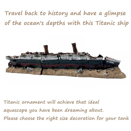 M2cbridge Antique Roman Column Ruins European Castle Aquarium Decorations Fish Tank Hideout Rocks(Titanic Shipwreck)
