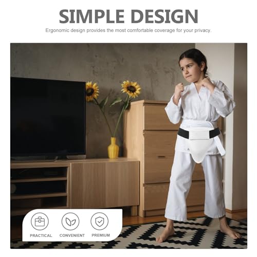 GANAZONO Breathable Groin Protector for Kids with Pu Sponge Material Wear-Resistant Crotch Guard for Taekwondo Martial Arts Training Safety