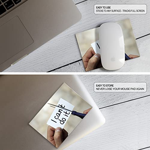 Mouse Pad Adhesive Bottom - Sticks to Any Surface - Portable - Webcam Covers and Screen Cleaner Included (CAN DO IT) - color: CAN DO IT
