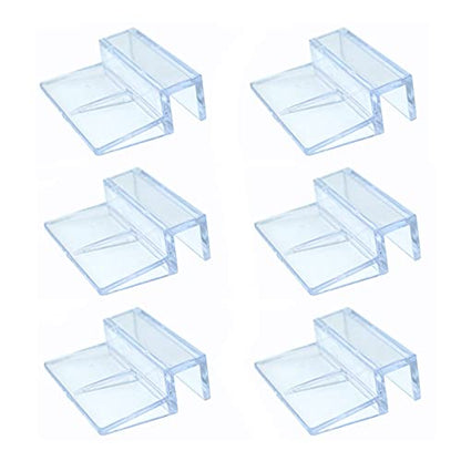 6 Pieces Acrylic Transparent Fish Tank Glass Cover Clip Glass Cover Support Holders Lid Support Holder for Rimless Aquarium Fish Tank (6 mm)