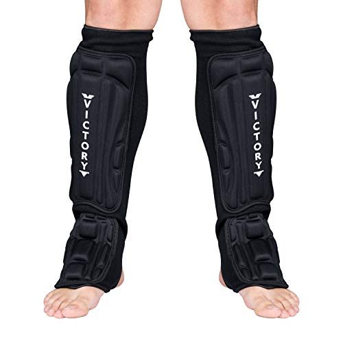 Kickboxing, Muay Thai MMA Martial Arts Shin Guards, Instep Guard Sparring Protective Leg Shin Foam Kick Pads for Kids and Adults - size: X-Large