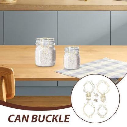 BESPORTBLE 8pcs Stainless Steel Mason Jar Lid Clips Airtight Glass Canister Wire Clamps for Wide Mouth Jars Kitchen Storage and Food Preservation