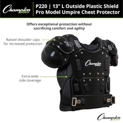 Champion Sports Umpire Chest Protector - style: Low Rebound Foam Protector