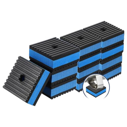 HARFINGTON 12Pcs Rubber Anti-Vibration Pads 2" x 2" x 7/8" Heavy Duty EVA Vibration Isolation Pads Mats with Pre-Drill Hole for HVAC Washers Compressors Treadmills Air Conditioner