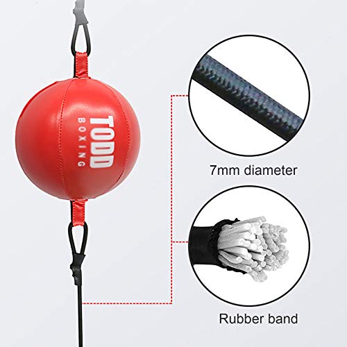 Speed Punch Bag Leather Speed Ball Hanging Boxing Punching Ball, Double End Ball with Boxing Reflex Ball for Gym MMA Boxing Sports Punch Bag - color: Gold