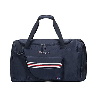 Champion Unisex Adult Champion Logo Duffel Bags, Navy/Scarlet, One Size US - color: Navy/Scarlet, size: One Size