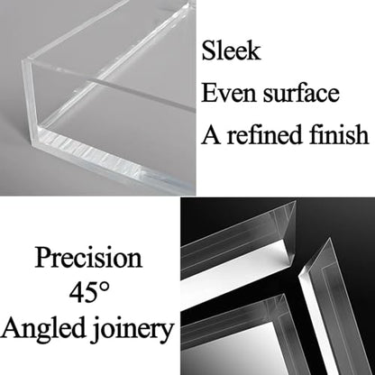 Clear Acrylic Water Tank for Product Photography - Sturdy Display Tray, Underwater Studio Kit Drawer for Organizing Cosmetics & Props (11.8"x11.8"x3.9")
