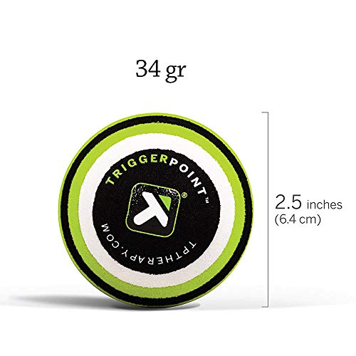 Trigger Point MB1, Balle De Massage, Massage Pronfond Des Tissus Muscluclaires, Vert, Blanc Et Noir, 2.6''/5cm