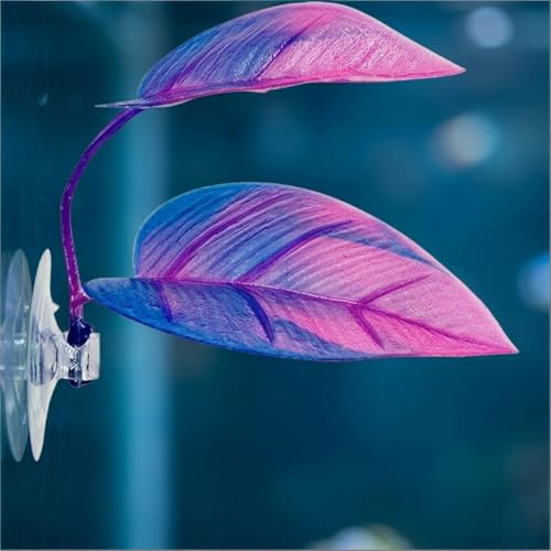 Betta Hammock - Purple Fish Leaf Bed for Bettas, Guppies and Clownfish Aquarium Decoration with Suction Cup
