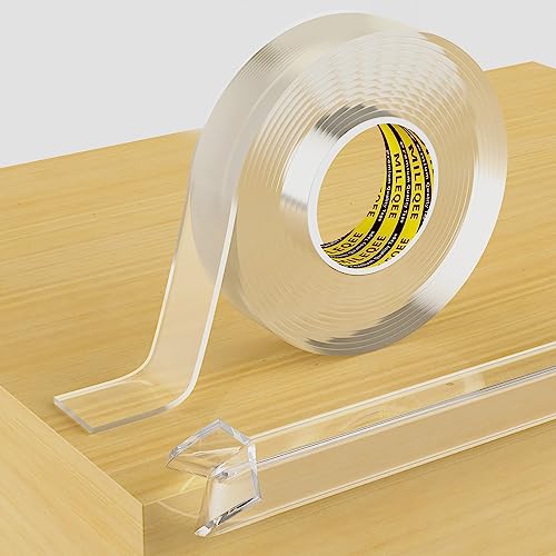 Clear Edge Protector Strip, 0.8in x 9.84FT, Sharp Edge Wrap Cover Tape, Self Adhesive Corner Protective Bumper Guards for Cabinet Door Desk Glass Table Furniture, Kitchen Countertop, Waterproof - size: 1 Pack x 0.8in x 9.84FT