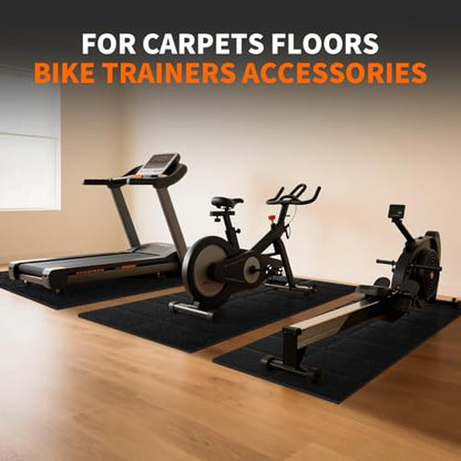 THAILE Exercise Bike Mat for Peloton, 63" x 30" x 4mm Floor Protector | Stability & Cushioning Reduces noise and vibration under Peloton-compatible bikes, spin bikes, treadmills and walking pads. - size: 63"L x 30"W x 0.16"Th
