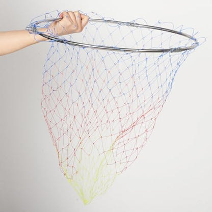PRETYZOOM Replacement Fishing Net Stainless Steel Mesh Head 40cm Diameter with 8mm Connector, Color Printed Foldable Fish Catching Accessory for Freshwater and Saltwater Anglers
