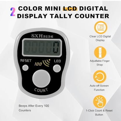 Finger Counter Click Manual Digital Clicker, Stitch Tally Knitting Counters - color: 3pack