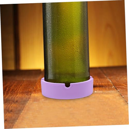 Zerodeko Silicone Wine Bottle Coaster Non Slip Wine Pad for Beer Elegant Design for Home Bar Use Rounded Base Inner Multi Functional Bottle Holder - color: Violet