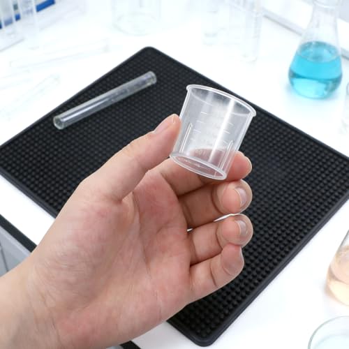 Plastic Liquid Measuring Cups 20pcs Disposable Medicine Cups Graduated Transparent Clear Plastic Graduated Beaker for Kitchen Cooking Lab Measure Tool 30ml (1oz)