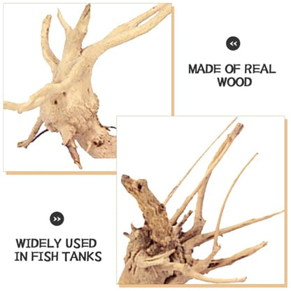 Kisangel Natural Driftwood Branch Aquarium Decoration 7.87 Inch Real Wood Fish Tank Ornament for Freshwater Aquatic Plant Anchoring and Fish Shelter