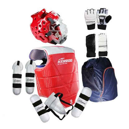 13 pcs Taekwondo Sparring Gear Set Ultimate Protective Gear for Taekwondo Karate Trainer Youth Adult - color: red, size: 4#