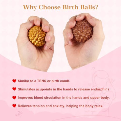 Gwabee Labor Comb and Massage Ball Set, Birthing Comb for Labor Pain - color: Peachwood Comb