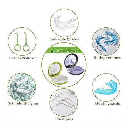 Retainer Cases, Compatible with Invisalign, Mouth Guard Case with Mirror