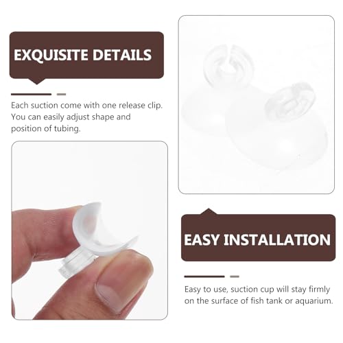 25pcs Aquarium Silicone Suction Cups Airline Tube Holder Clips Fish Tank Air Pump Accessories for Aquarium Tubing Fixing