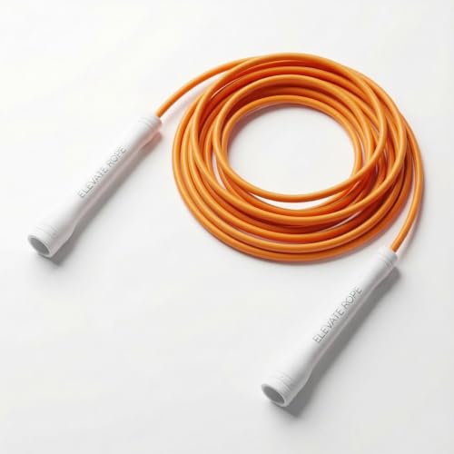 Elevate Rope Jump Rope for Men & Women, 5mm PVC Cable, 10 ft Adjustable - color: Orange