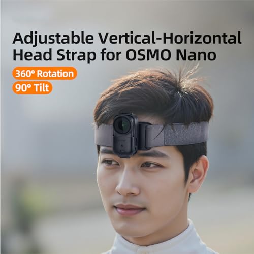 Head Mount for DJI Osmo Nano Camera, Vertical Horizontal 360 Angle Adjustable Quick Release Head Strap Mount, First-Person View Outdoor Shooting Bracket for DJI Nano Accessories