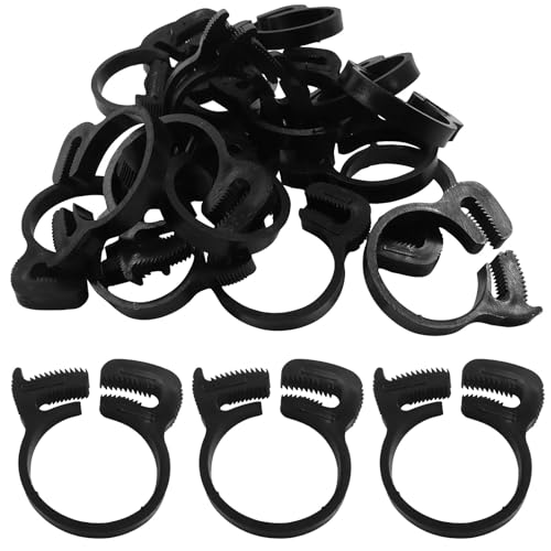 Murtenze 20 Pack Double Gripping Nylon Hose Clamps, Adjustable Plastic Snap Grip Hose Clamps for Connecting Fastening Pipes (25.5-27.5mm (1inch)) - size: 25.5-27.5mm (1inch)-20Pcs